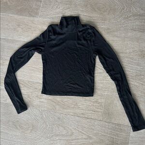 Black crop Wilfred aritzia Turtleneck Long Sleeve Top